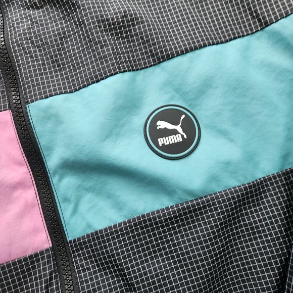 Puma Lightweight Woven Zip Jacket Men's 2XL XXL NWT NEW Windbreaker Black 2021 - Picture 2 of 9